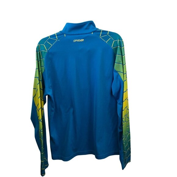 Spyder Linear Web TNeck 1/ Zip Logo Lightweight Running Outdoor Shirt Size M - Picture 2 of 9